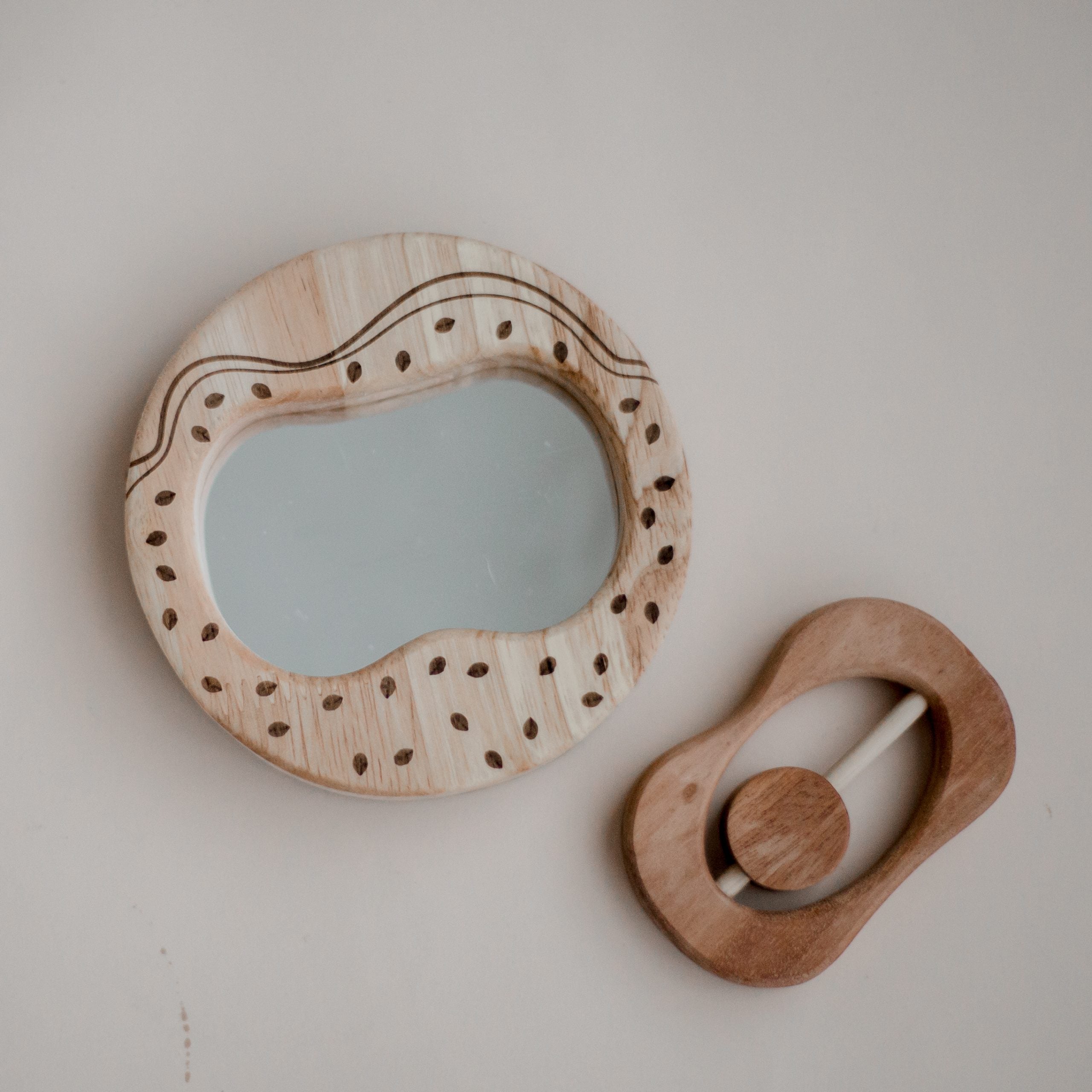 Candy Rattle and Baby Mirror Set